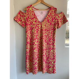 Banana Boat UPF 50+ Dress X large Floral Pink And Green Paisley Cold shoulder